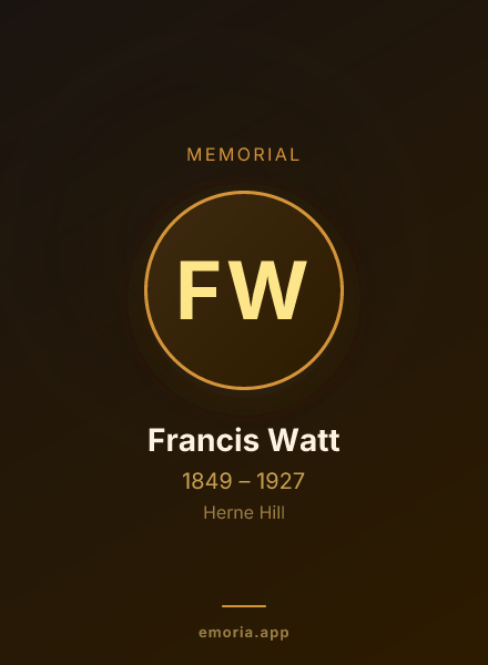 Memorial portrait of Francis Watt