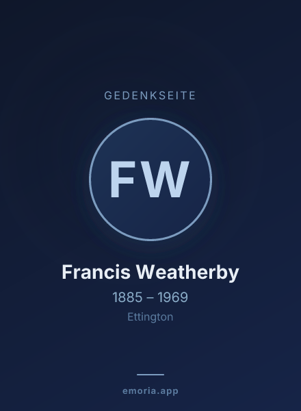 Gedenkportrait von Francis Weatherby