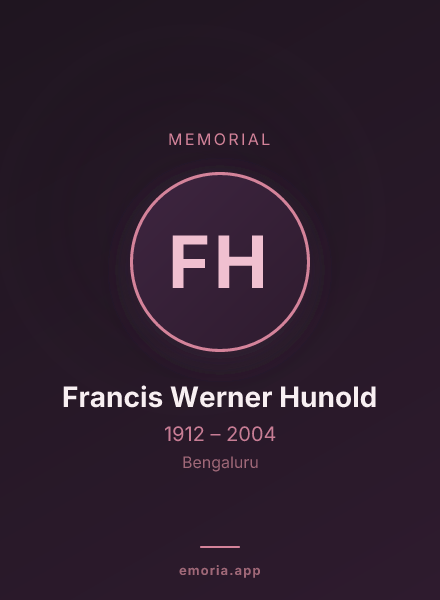 Memorial portrait of Francis Werner Hunold