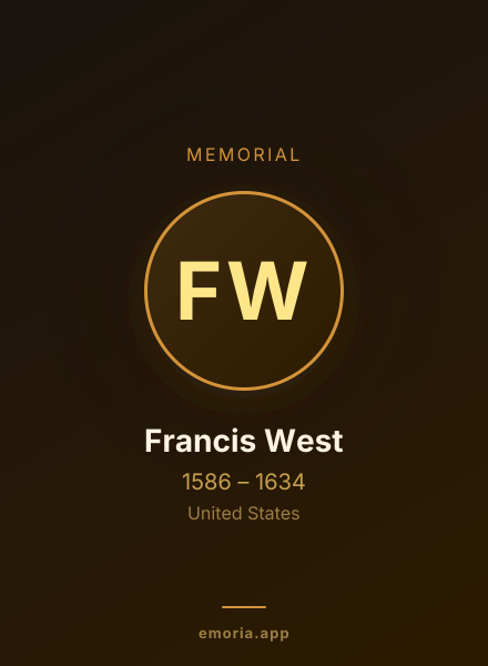 Memorial portrait of Francis West
