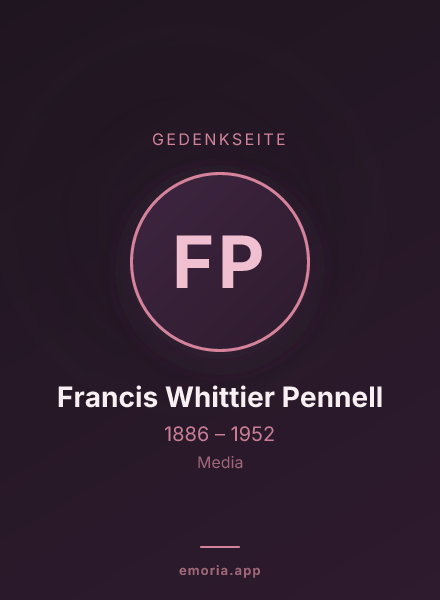 Gedenkportrait von Francis Whittier Pennell