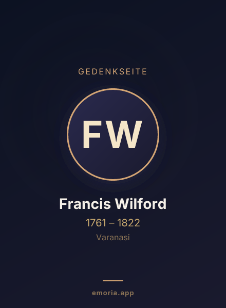Gedenkportrait von Francis Wilford