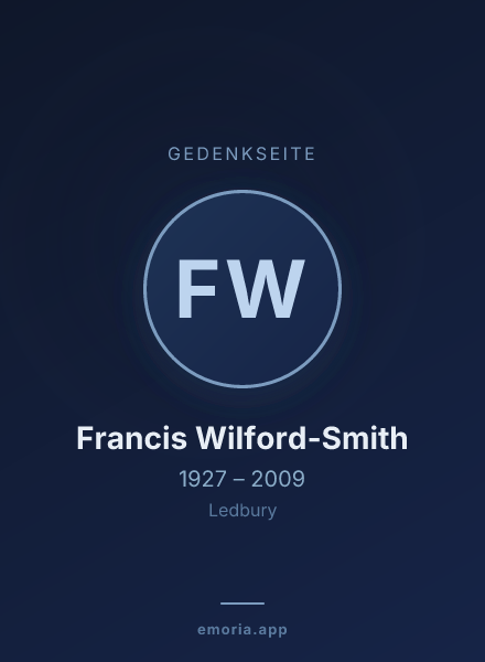 Gedenkportrait von Francis Wilford-Smith
