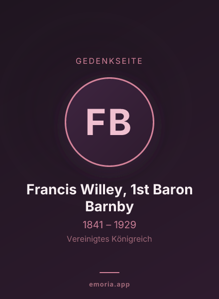 Gedenkportrait von Francis Willey, 1st Baron Barnby