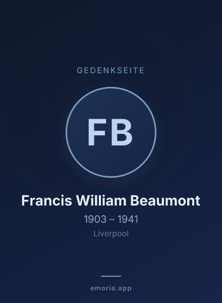 Gedenkportrait von Francis William Beaumont