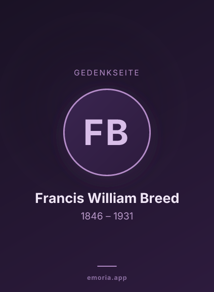 Gedenkportrait von Francis William Breed