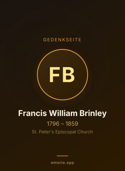 Gedenkportrait von Francis William Brinley