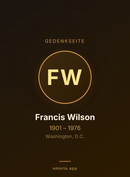 Gedenkportrait von Francis Wilson