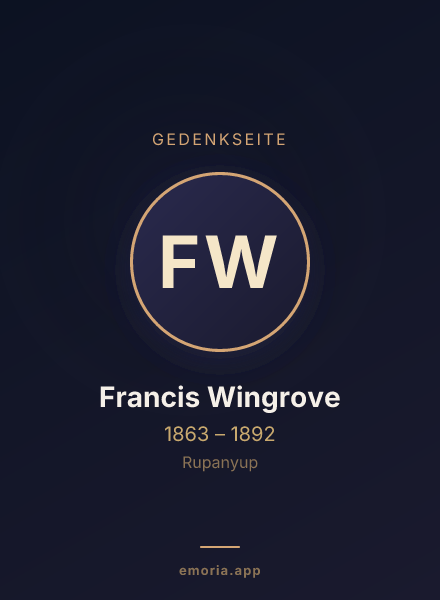 Gedenkportrait von Francis Wingrove