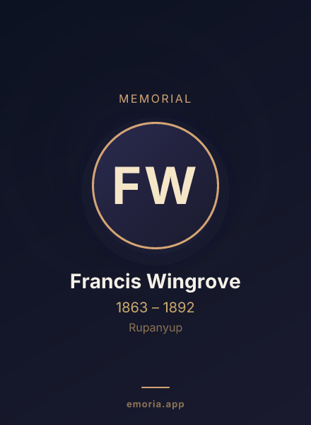Memorial portrait of Francis Wingrove