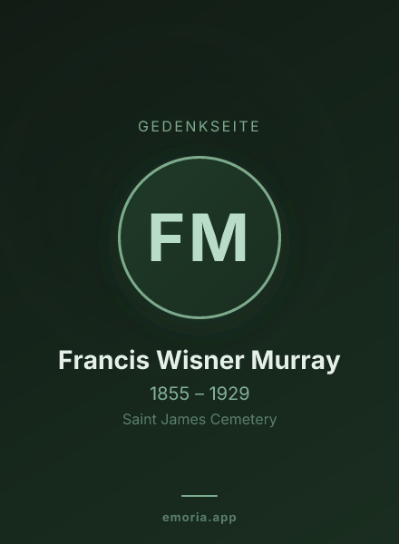 Gedenkportrait von Francis Wisner Murray