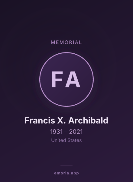 Memorial portrait of Francis X. Archibald