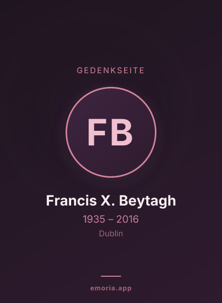 Gedenkportrait von Francis X. Beytagh