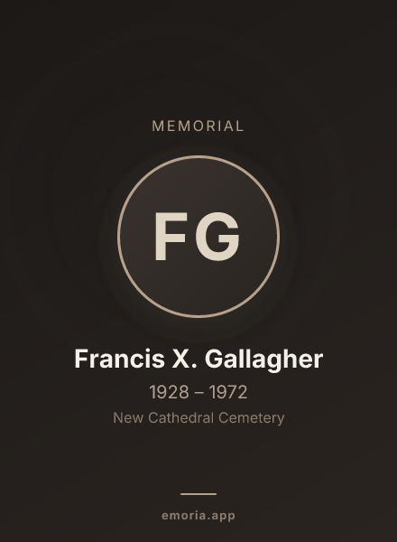 Memorial portrait of Francis X. Gallagher