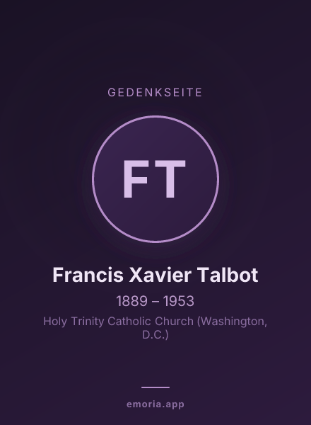 Gedenkportrait von Francis Xavier Talbot