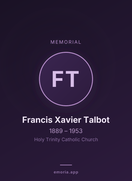 Memorial portrait of Francis Xavier Talbot
