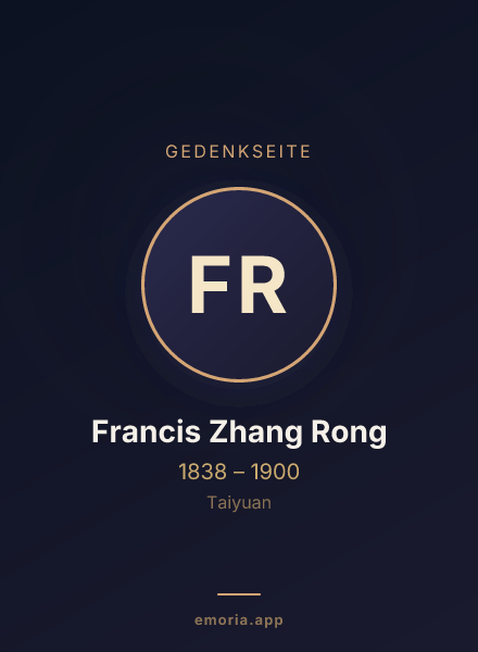Gedenkportrait von Francis Zhang Rong