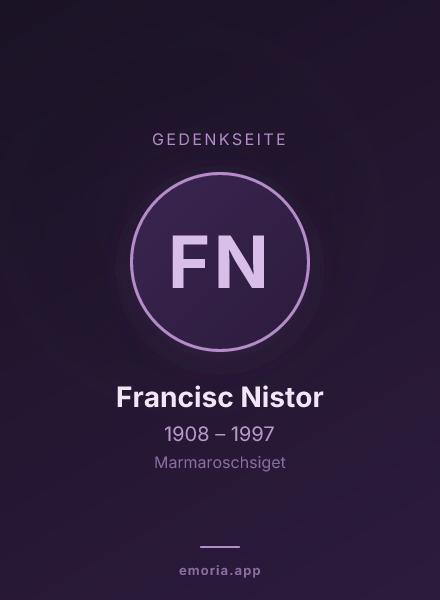 Gedenkportrait von Francisc Nistor