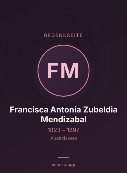 Gedenkportrait von Francisca Antonia Zubeldia Mendizabal