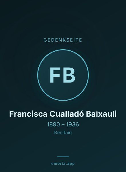 Gedenkportrait von Francisca Cualladó Baixauli
