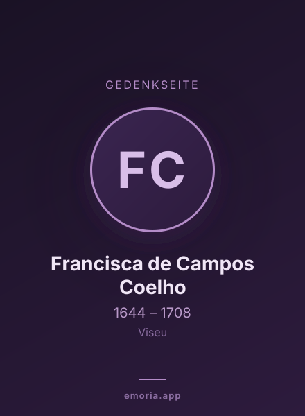 Gedenkportrait von Francisca de Campos Coelho