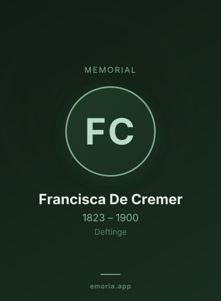 Memorial portrait of Francisca De Cremer