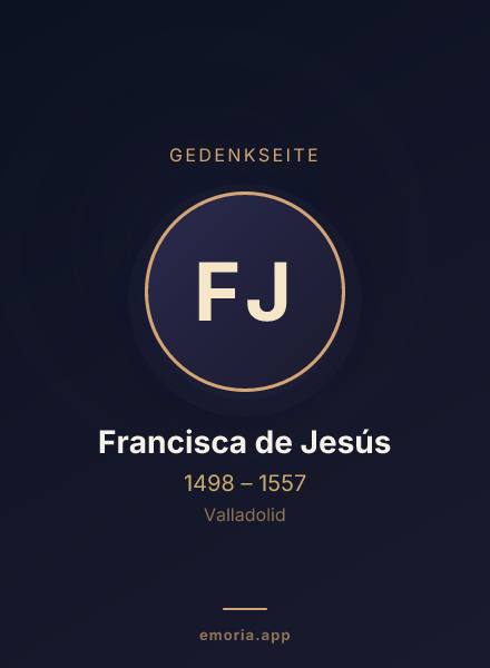 Gedenkportrait von Francisca de Jesús