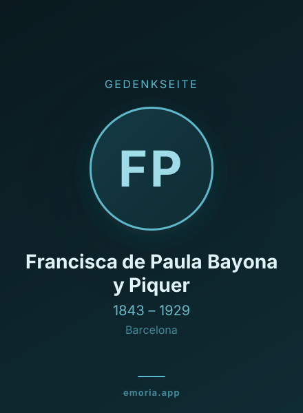 Gedenkportrait von Francisca de Paula Bayona y Piquer