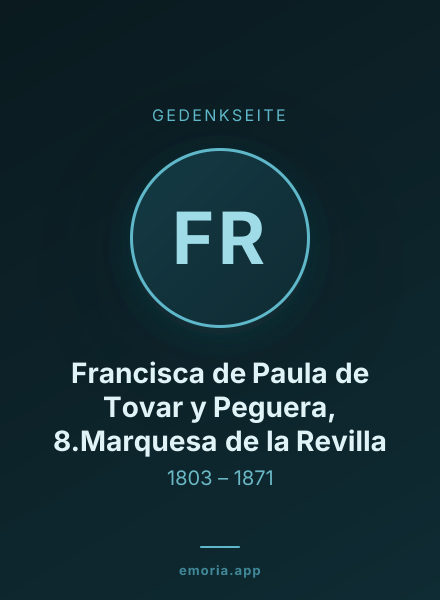 Gedenkportrait von Francisca de Paula de Tovar y Peguera, 8.Marquesa de la Revilla