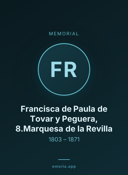 Memorial portrait of Francisca de Paula de Tovar y Peguera, 8.Marquesa de la Revilla