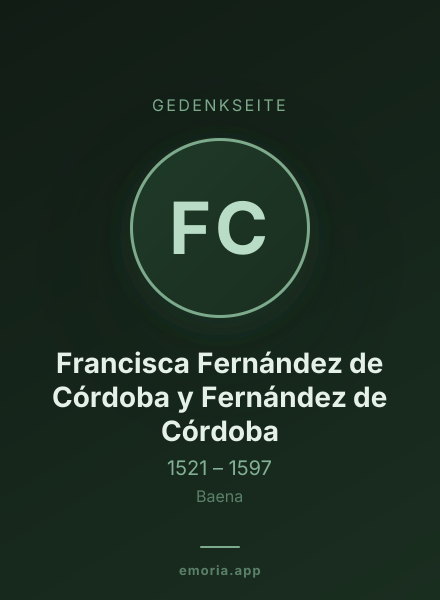 Gedenkportrait von Francisca Fernández de Córdoba y Fernández de Córdoba