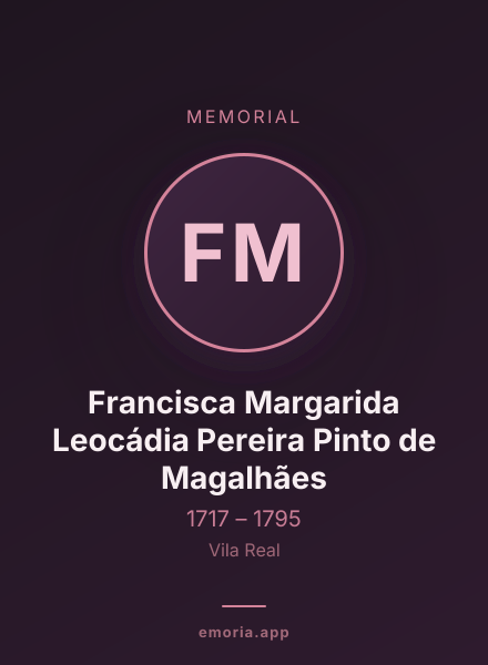Memorial portrait of Francisca Margarida Leocádia Pereira Pinto de Magalhães
