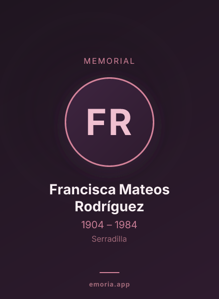 Memorial portrait of Francisca Mateos Rodríguez