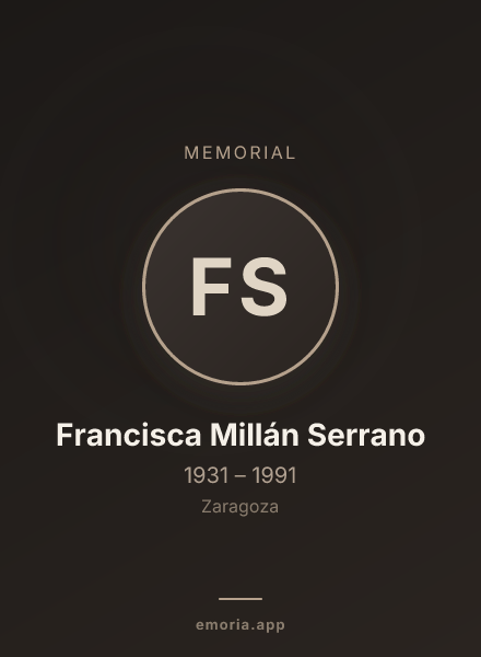 Memorial portrait of Francisca Millán Serrano
