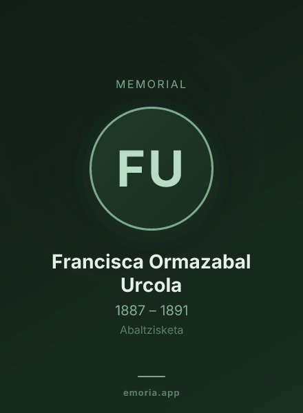 Memorial portrait of Francisca Ormazabal Urcola