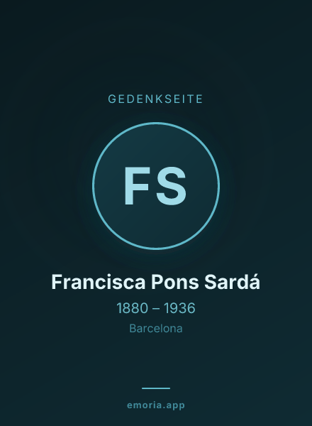 Gedenkportrait von Francisca Pons Sardá