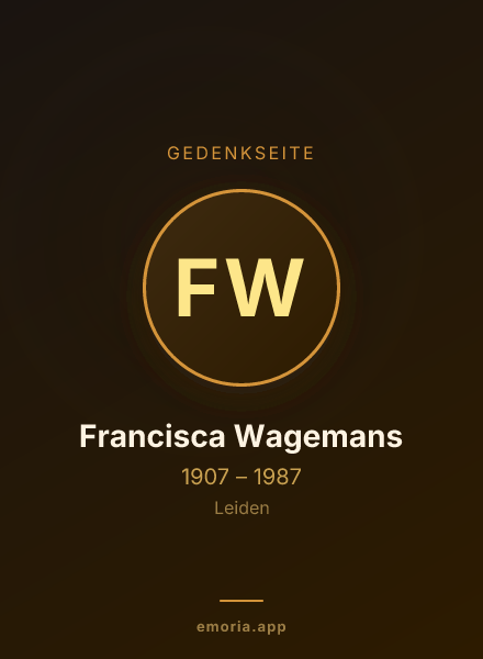 Gedenkportrait von Francisca Wagemans