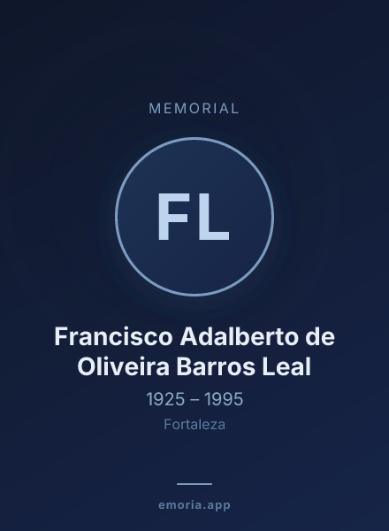 Memorial portrait of Francisco Adalberto de Oliveira Barros Leal