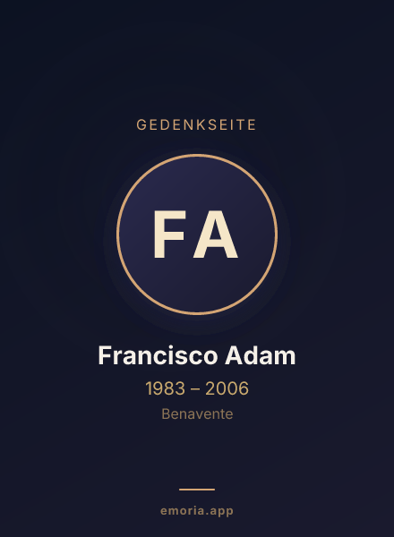 Gedenkportrait von Francisco Adam