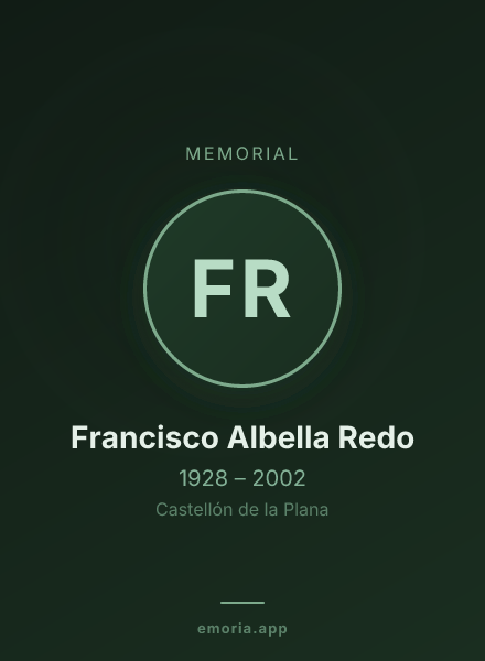Memorial portrait of Francisco Albella Redo