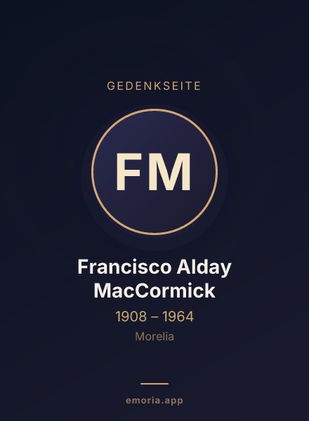 Gedenkportrait von Francisco Alday MacCormick