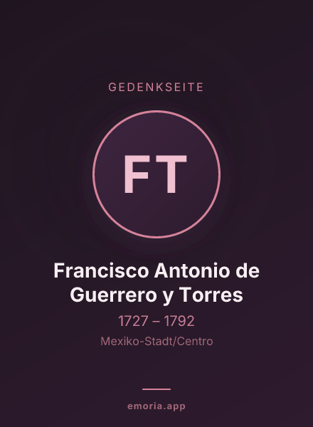 Gedenkportrait von Francisco Antonio de Guerrero y Torres