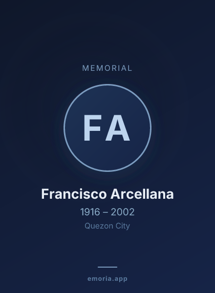 Memorial portrait of Francisco Arcellana