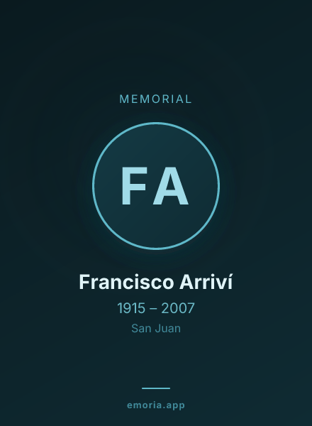 Memorial portrait of Francisco Arriví