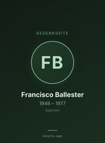 Gedenkportrait von Francisco Ballester