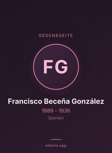 Gedenkportrait von Francisco Beceña González