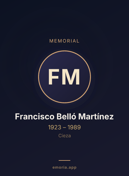 Memorial portrait of Francisco Belló Martínez