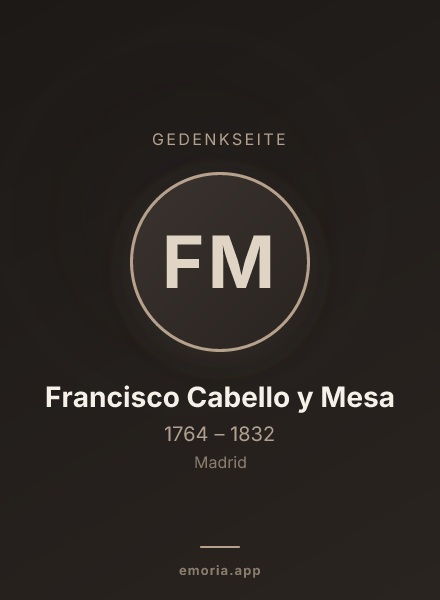 Gedenkportrait von Francisco Cabello y Mesa