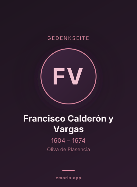 Gedenkportrait von Francisco Calderón y Vargas