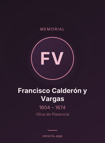Memorial portrait of Francisco Calderón y Vargas